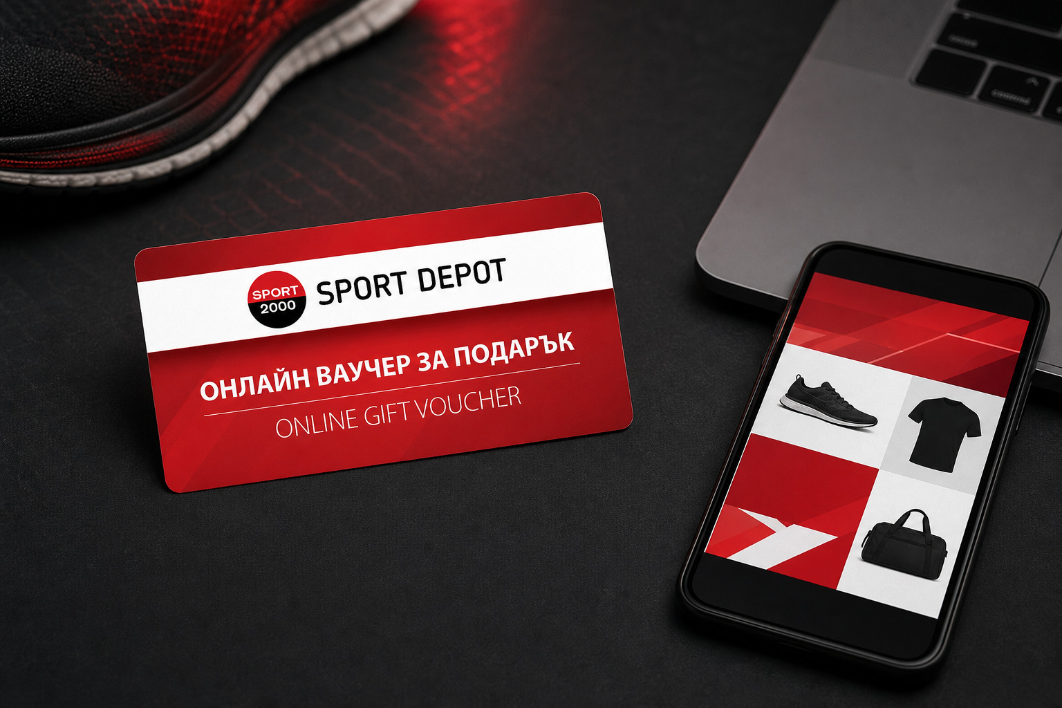 Онлайн ваучер за подарък SPORT DEPOT до телефон и лаптоп